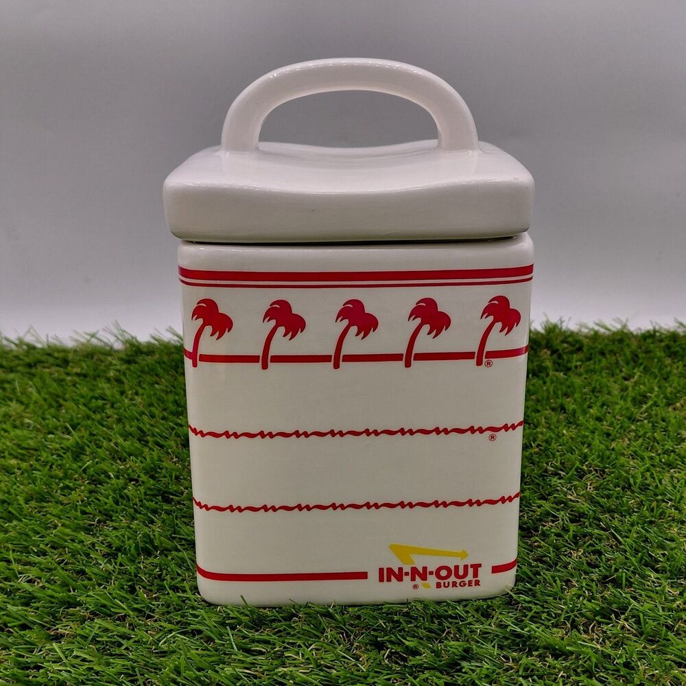 In-N-Out Burger Restaurant Ceramic Canister Jar 6" Ltd. Edition